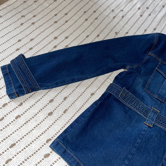 MeandYou Denim Belted Chore Jacket - Picture 4 of 6